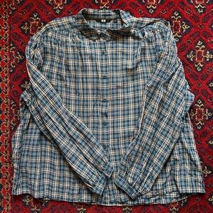 Uniqlo Peter Pan Collar Checked Blouse